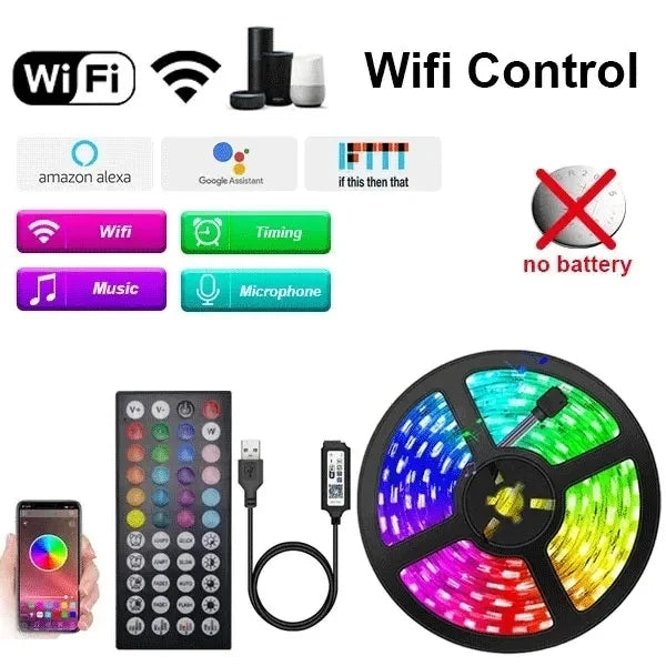 USB 5V Led Streifen Licht 5050 RGB Led Band Bluetooth Wifi App Fernbedienung Led Zimmer Licht 1-30M Hintergrundbeleuchtung Band Beleuchtung Lampe.