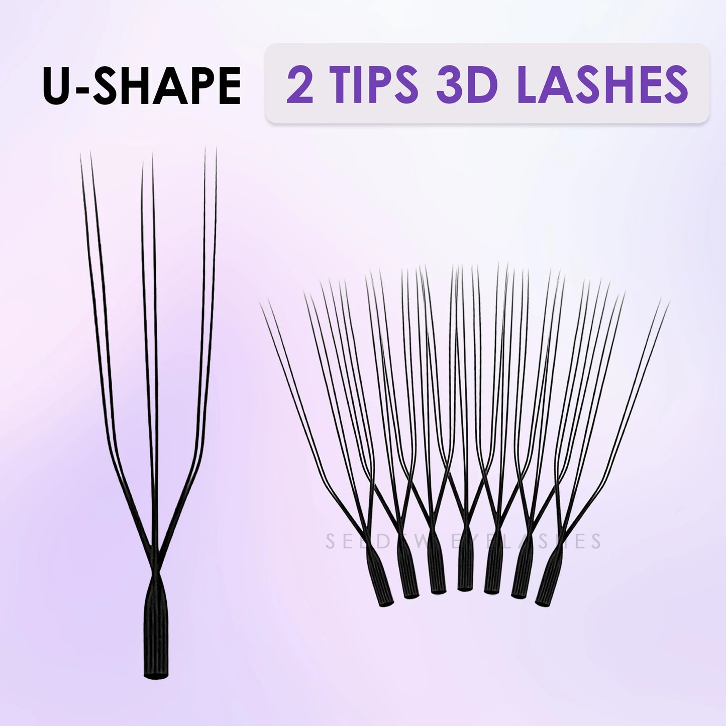 SEEDEW U Shaped 2D/3D/4D/5D Eyelashes Extension Premium Soft False Eyelashes Premade Fan U Lashes.