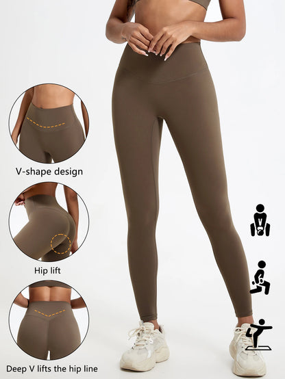 Hearuisavy Super Soft Fabrics High Waist Leggings Quick-Dry Gym Yoga Pants Running Workout Tights Push Up Sports Leggings Women