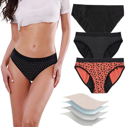 4 Layers Menstrual Panties Absorption Maternity Physiological Incontinence Breathable Briefs Waterproof Period Women Underwear.