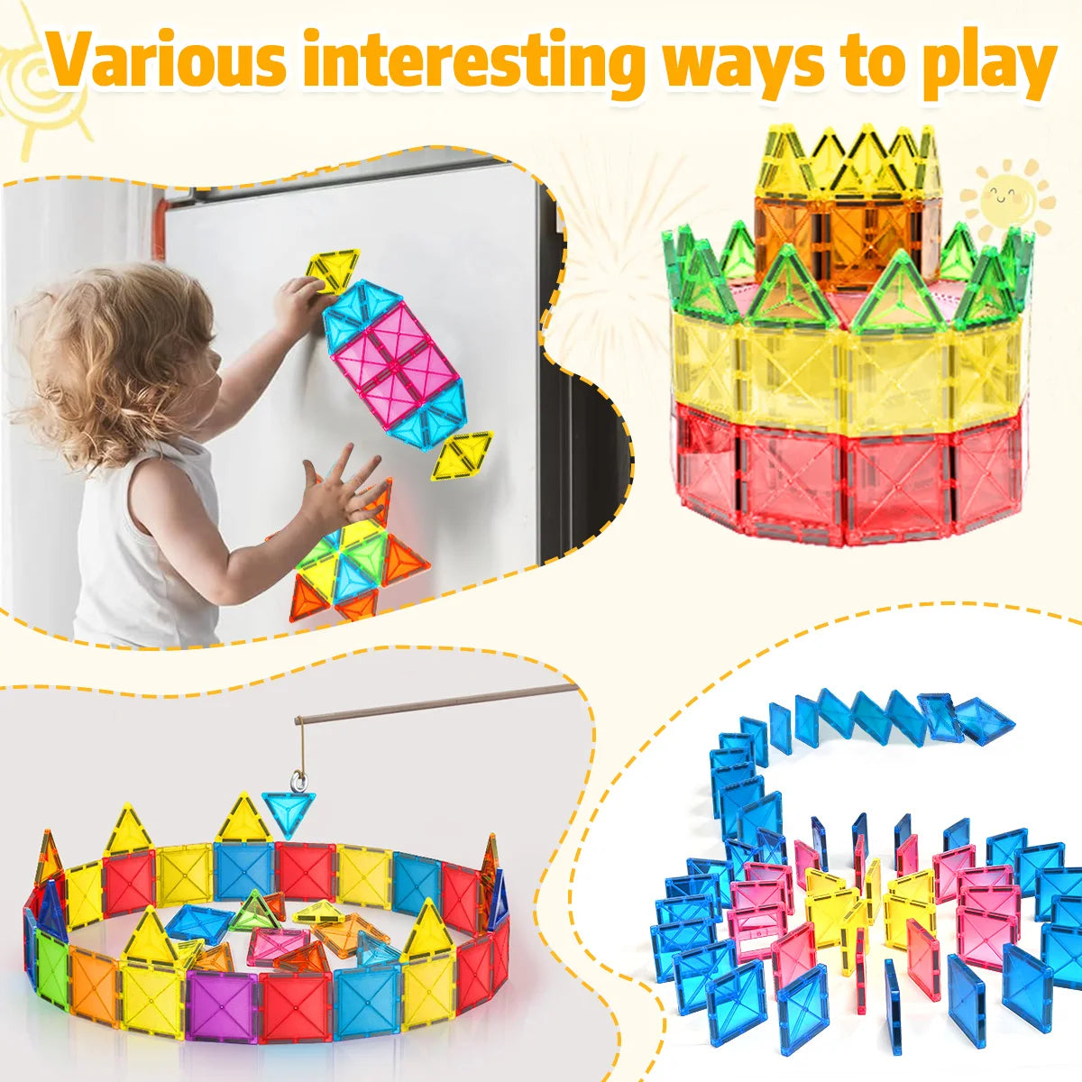 30/50/100PCS Magnetic Building Blocks Montessori Educational Constructor Toys Set For Kids Game For Boys Girl Gifts.