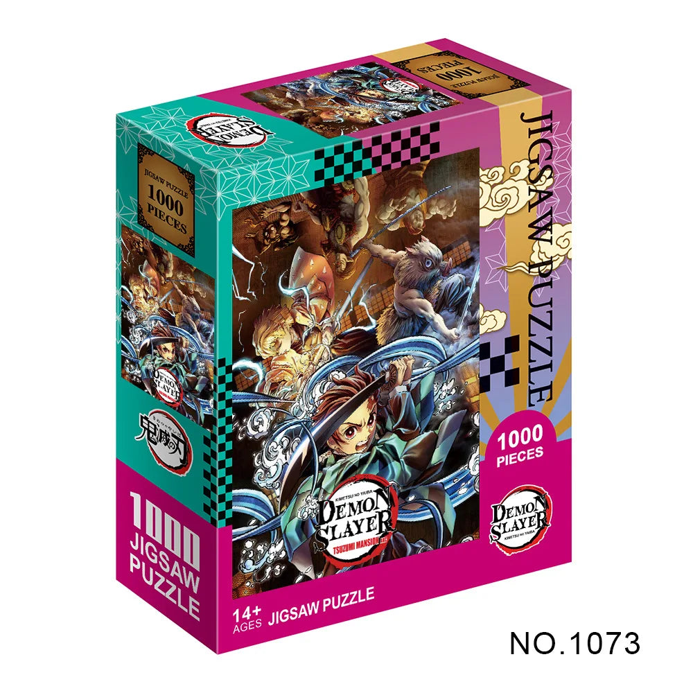 Demon Slayer Jigsaw Puzzle Anime Educational Toy 1000pcs Puzzles Exquisite for Kids Boy Adult Gift Leisure Game Home Decoration.