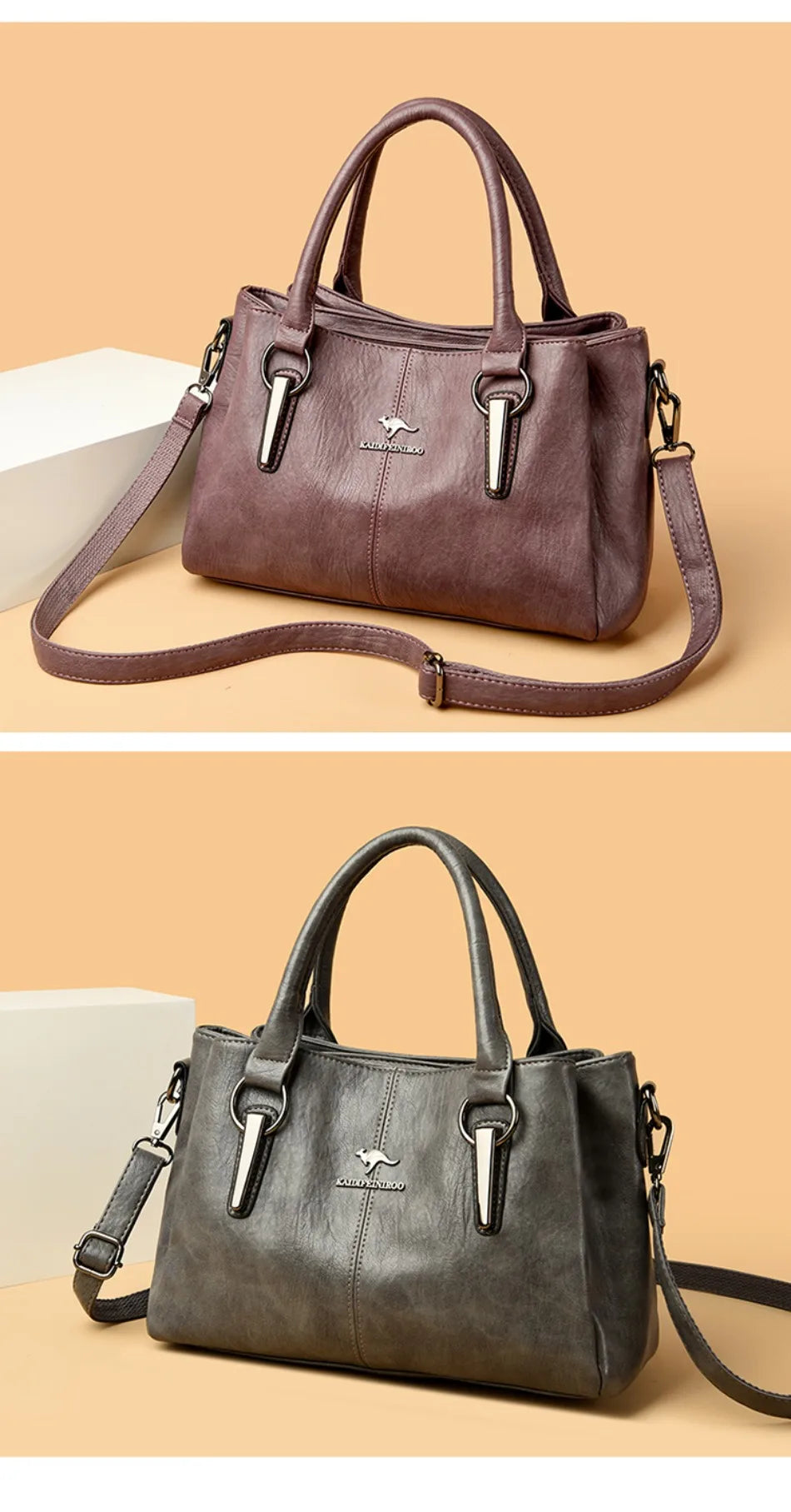 Genuine 3Layers High Quality Soft PU Leather Ladies Shoulder Crossbody Bags for Women  Luxury Handbags  Women  Designer A Main.