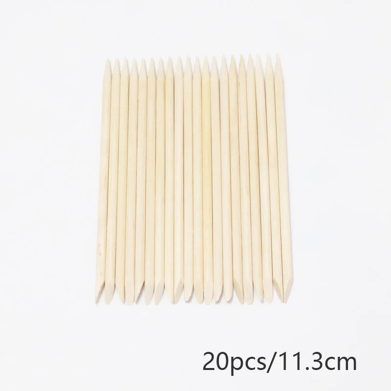 20/50/100pcs Nail Cuticle Pusher Wooden Design Drawing Painting Stick Remover Orange Wood Sticks for Nail Art Tools.