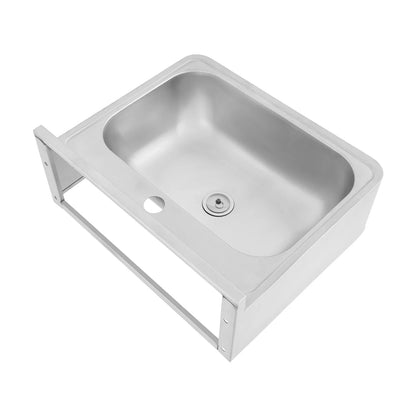 Wandwaschbecken, Waschbecken aus Edelstahl 304, Badezimmerwaschbecken, für Wohnmobile, Bars, Hotels, Cafés, Badezimmer, 43 x 29 x 13 cm (ohne Wasserhahn)