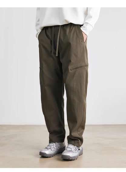 Men's American Overalls Spring and Autumn 2025 New Slim Scimitar Pants All-match Drawstring Casual Pants Wide-leg Pants.