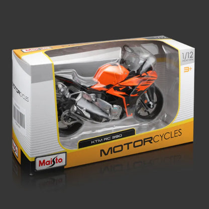 Bburago 1:12 KTM RC 390 Alloy Racing Motorcycle Model Diecast Metal Street Sports Motorcycle Model Simitation Childrens Toy Gift.
