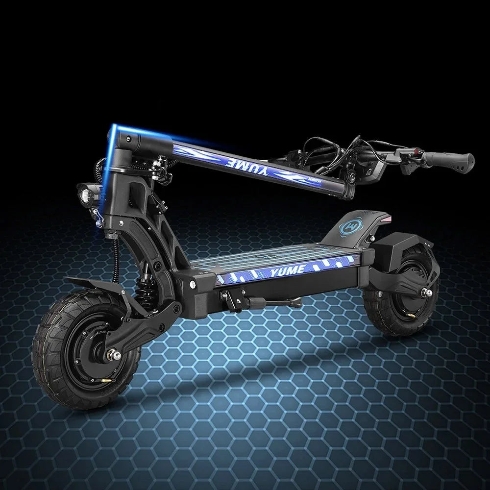 YUME HAWK Electric Scooter,  1200W*2 Powerful Motor 60V 22.5Ah Battery 70km/h Max Speed 10x3.15' Tubeless Tires Adult Escooter.
