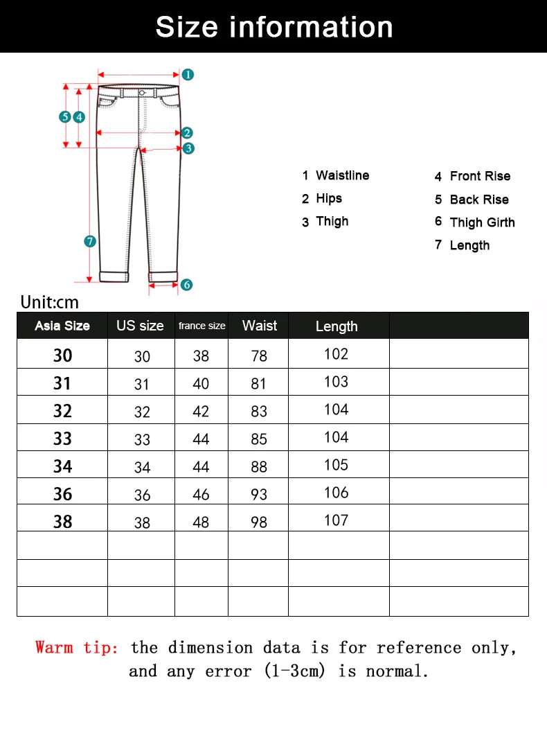 New Men Classic Jeans Jean Homme Pantalones Hombre Men Mannen Soft Black Biker Masculino Denim Overalls Mens Pants Size 32-38.