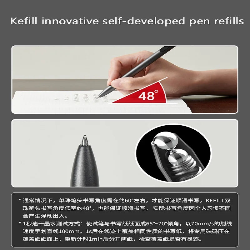 KACO Gelschreiber, Press-Signaturstift, Schreibwaren, Metall-Stiftclip, 0,5 mm, schwarze Tinte, schnell trocknend, großes Fassungsvermögen, 800 m, glattes Schreiben.