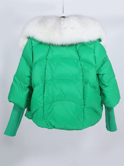 Lose Natürliche Echt Fox Pelz Kragen Mantel Dicke Neue Europäische Mode Weiße Ente Unten Jacke Winter Frauen Warme Luxus Oberbekleidung