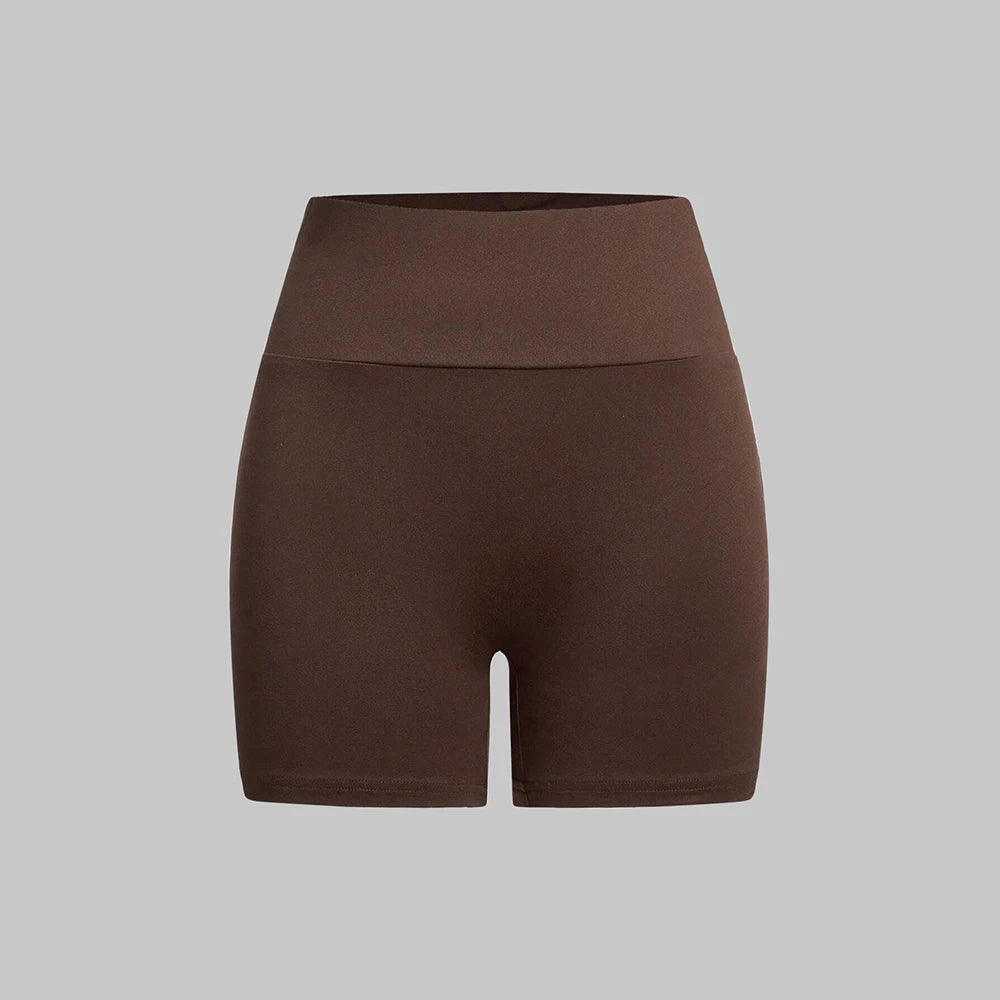 Mia Muse Women's Shorts All Season Casual Basics Solid Color Natural Waist Short Slim Daily Shorts.