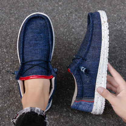 Men's Loafers Designer Slide in Low Cut Sneakers Casual Boat Shoes Comfortable Walking Flat Shoes Breathable Canvas Shoes 2025