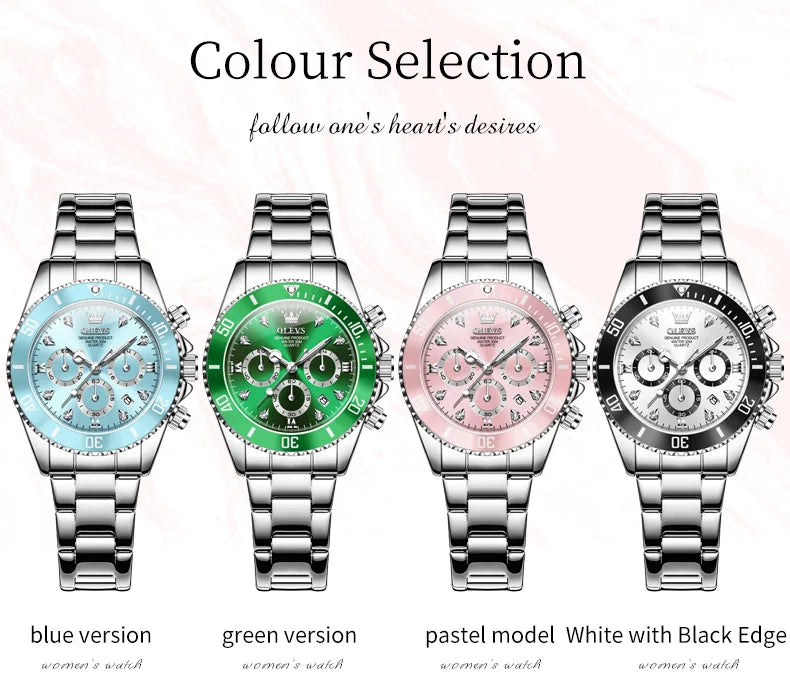 OLEVS 5632 Womens Watch Elegant Luxury Quartz Watch Zircon Scale Waterproof Luminous Automatic Date Ladies Watch Gifts Original.