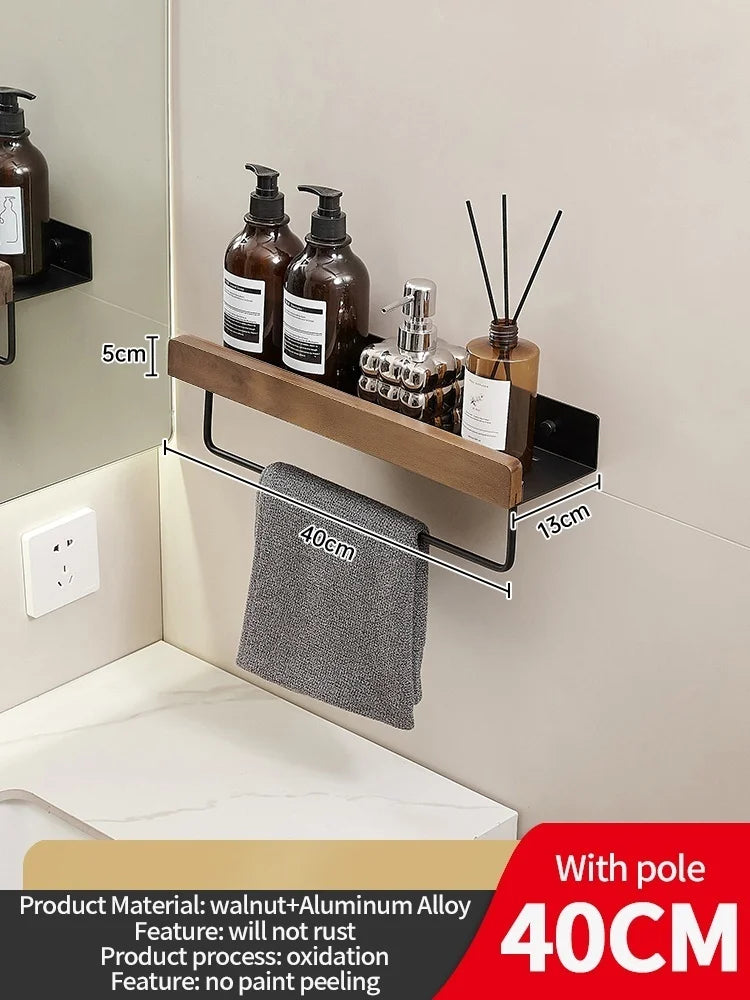 Holz Aluminium Material Badezimmer Regal Organizer Eckregal Shampoo Lagerregal Dusche Wandregal Badezimmer Organizer