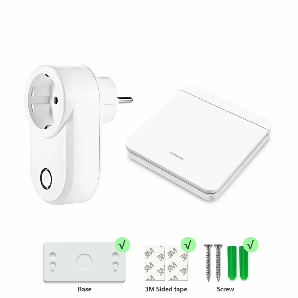 433 Mhz Drahtlose Steckdose Fernbedienung AUF OFF Smart Plug EU FR Mit Wand Schalter Steckdose 15A 220 V für Home Appliance Licht Fan