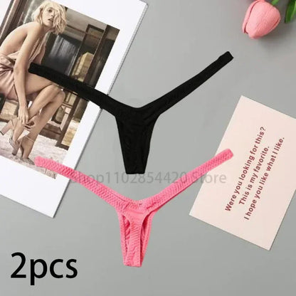 2/4pcs New Deep V Thong Women's Breathable  Line Sexy Hot Waist Mini Panties Bikini Bottom Thongs Female Panty Women Underwear.