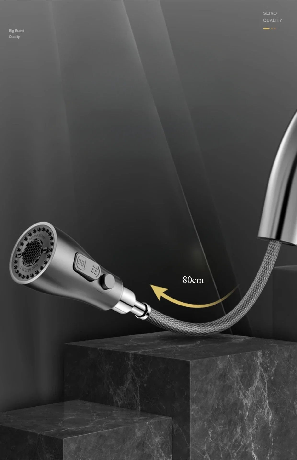 Kitchen Faucets Fine copper gun gray kitchen sink pull-out faucet household sink washbasin rotating hot and cold faucet