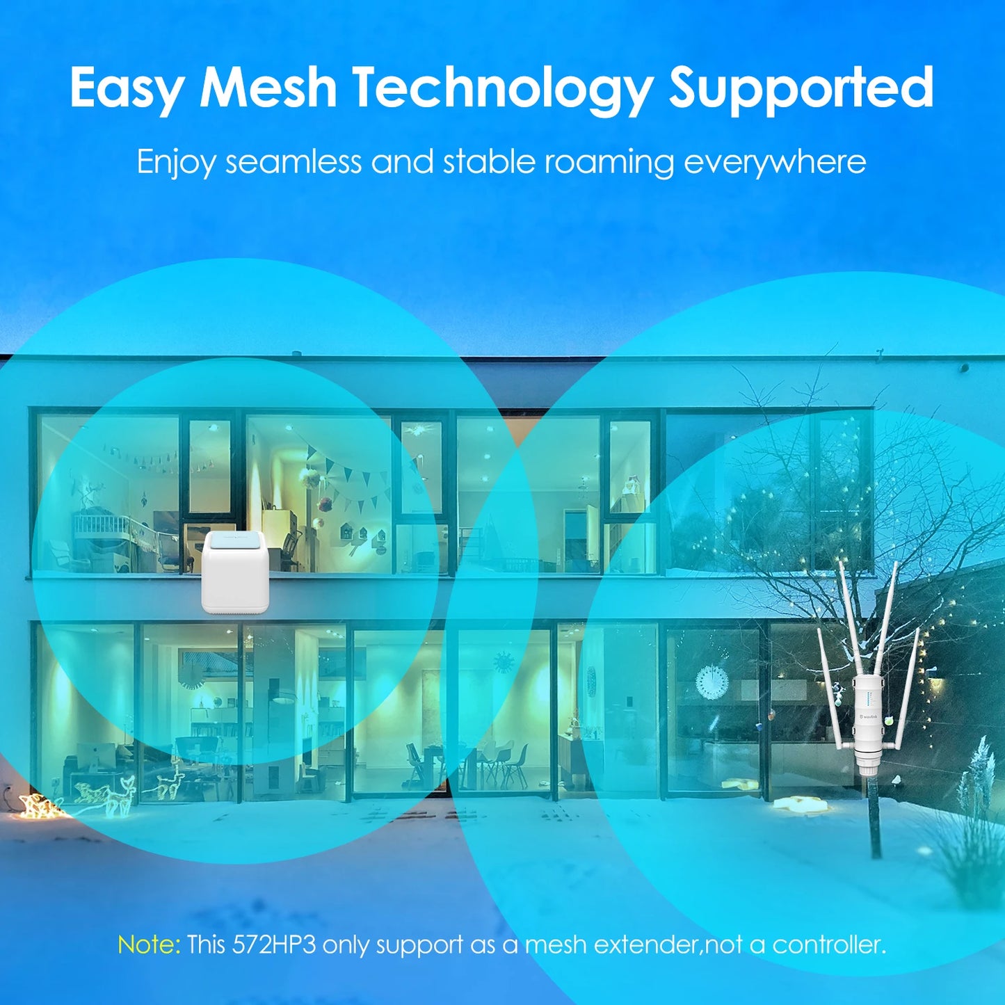 Wavlink AC1200 High Power Outdoor Weatherproof WiFi Range Extender/AP/Mesh Agent Dual Dand 2.4G&5.8Ghz Wireless WiFi Router POE.