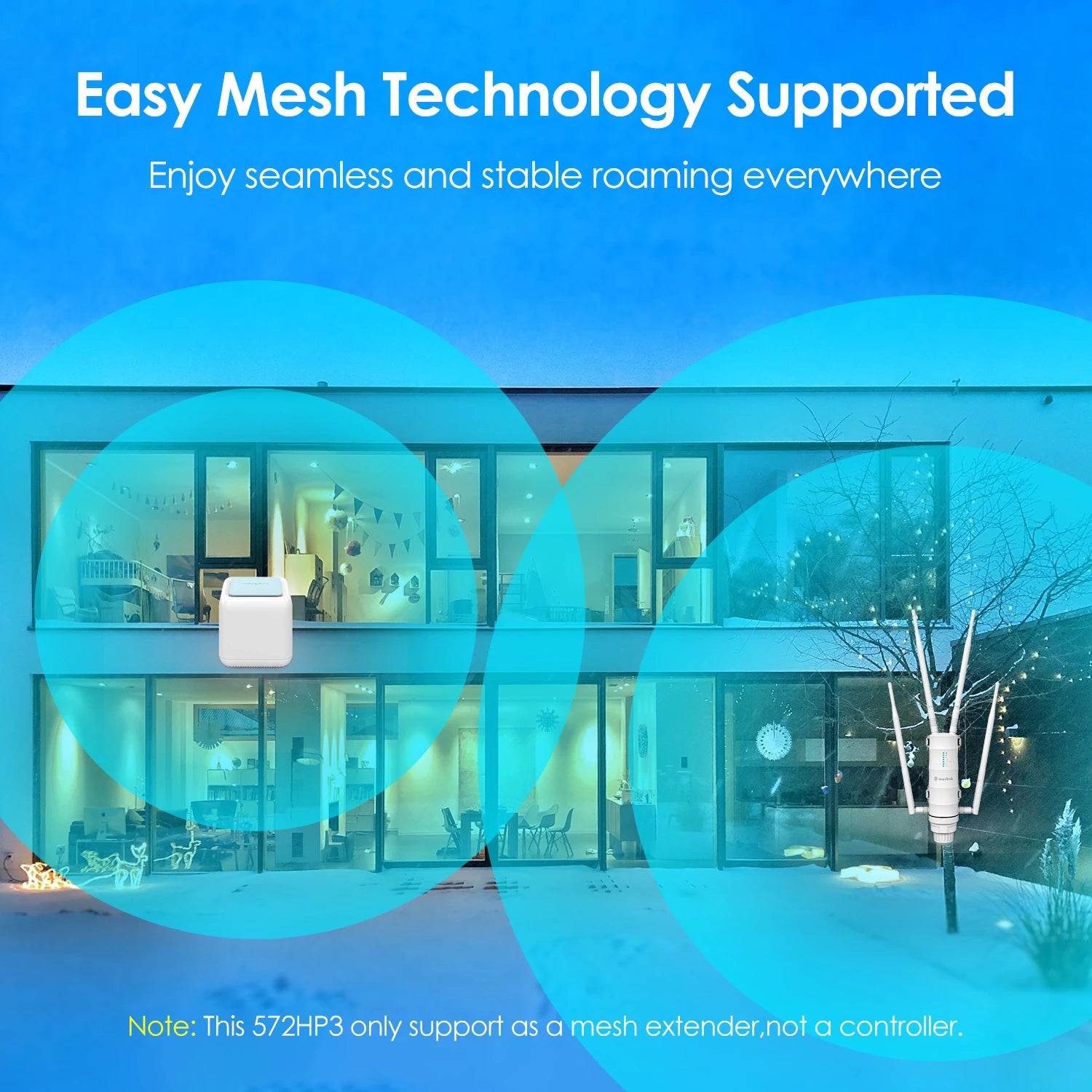 Wavlink AC1200 High Power Outdoor Weatherproof WiFi Range Extender/AP/Mesh Agent Dual Dand 2.4G&5.8Ghz Wireless WiFi Router POE.