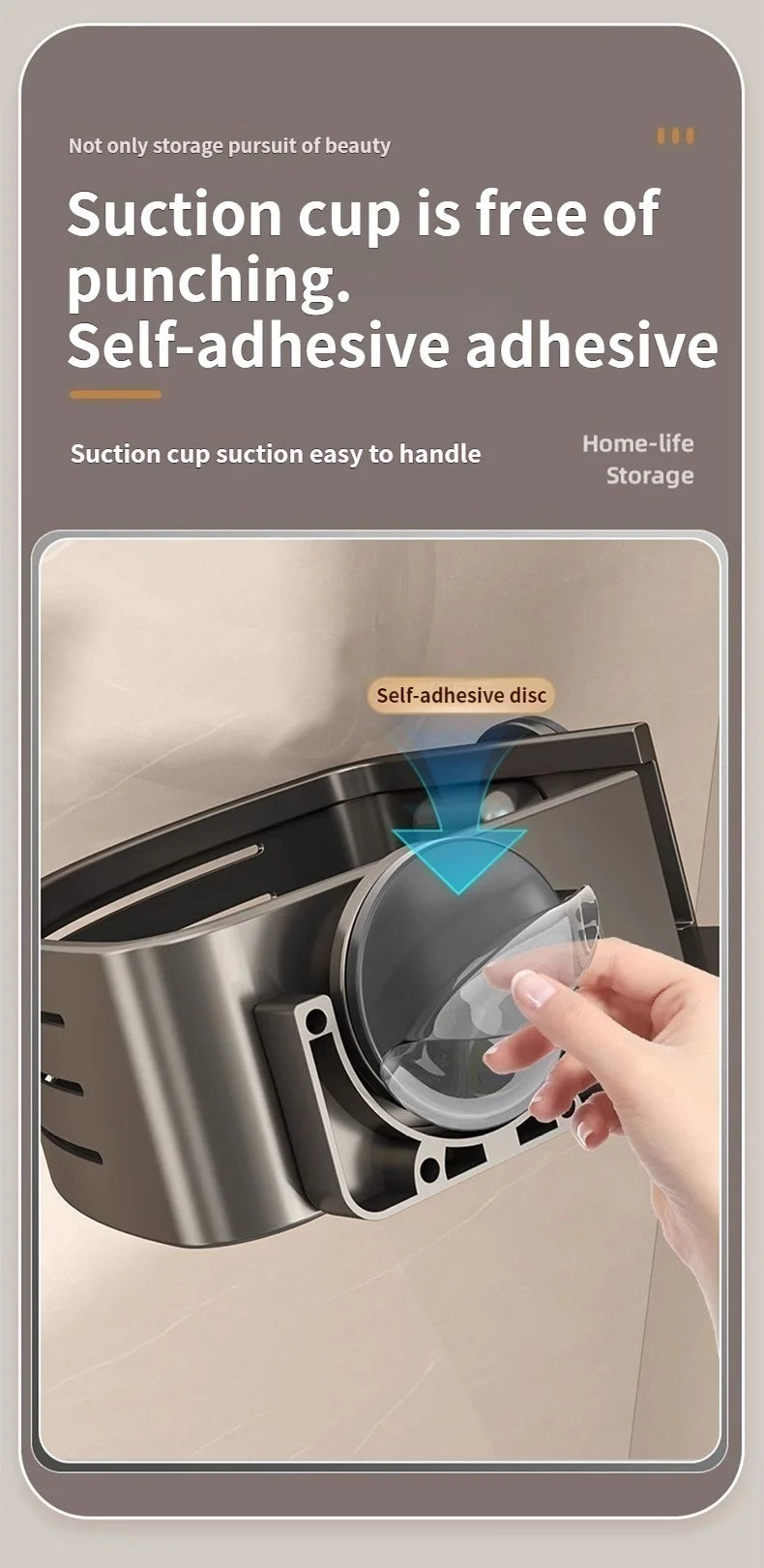 Kein Bohren Saugnapf Badezimmer-Saugregal Perforationsfreie Toilette Wandmontierter Duschgel-Dreieckskorb Badezimmerregal