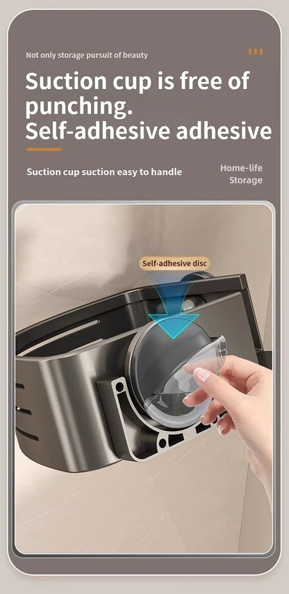 Kein Bohren Saugnapf Badezimmer-Saugregal Perforationsfreie Toilette Wandmontierter Duschgel-Dreieckskorb Badezimmerregal