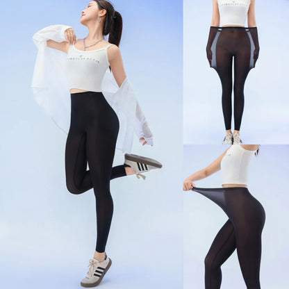 BIVIGAOS Summer Ultra-Thin Skin Sunscreen Leggings Women High Elastic Transparent Facial Mask Underwear Tight Sexy Sport Legging