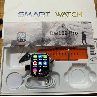 DW100 Pro Android Smartwatch Fingerprint Unlock Control Smart Watch 256GB ROM Free Download App WIFI GPS Camera 2.29inch Amoled.