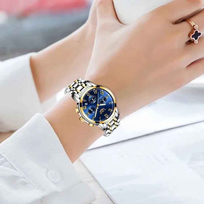 LIGE 2024 New Fashion Women Watches Ladies Top Brand Luxury Creative Steel Women Bracelet Watches Female Quartz Waterproof Watch.