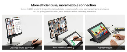 HUION New Arrival Kamvas 16(2021) Graphics Drawing Monitor Battery-free Digital Pen Tablet For Win/MAC And Android 120%s RGB.