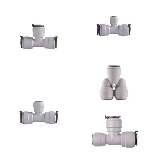 Tee Y Type RV Water Fitting Male Female Thread Quick Connection 1/2 Hose PE Pipe Connector RO Water Filter Reverse Osmosis Parts