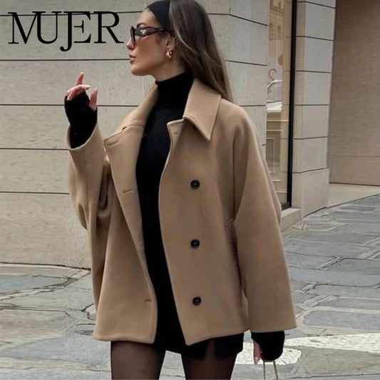 MUJER Oversize Lange Jacke Damen Langarm Damen Trenchcoat Herbst Bomberjacken für Damen Winter Neu in Mäntel und Jacken