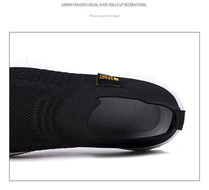 Men Walking Shoes Knit Mesh Breathable Sneakers Lightweight Sneakers Slip-on Mens Casual Shoes Fashion Comfort.