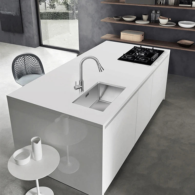 Large Size Single Kitchen Sink Handmade Brushed 304 Stainless Steel 3mm Thickness Single Bowl Bar Counter Kitchen Kinks