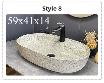 Modernes Badezimmerwaschbecken im nordischen Stil zum Waschen von Händen und Gesicht, minimalistisches Design, individuell gestaltet