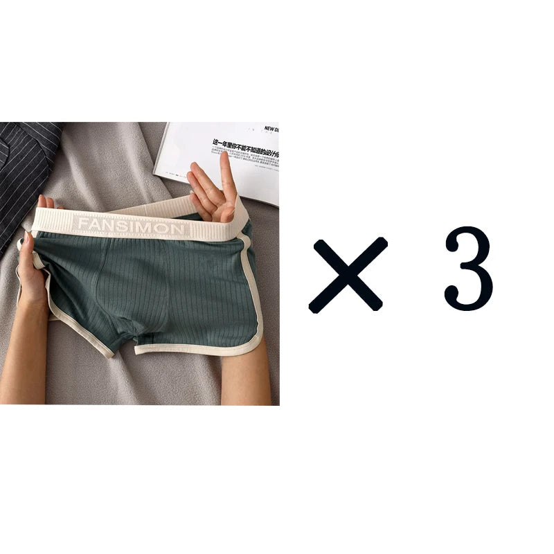 3 Pcs/Lot Men's Sexy Striped Panties Boxer Shorts Underwear Male Boxers Homme U Convex Shorts Lingerie Underpants.