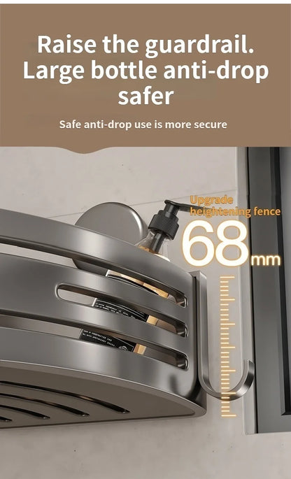 Badezimmer-Aufbewahrungsregal ohne Bohren, Saugnapf, Badezimmer-Waschbecken, wandmontiertes Badezimmer-Aufbewahrungsregal, Küchenaufbewahrung