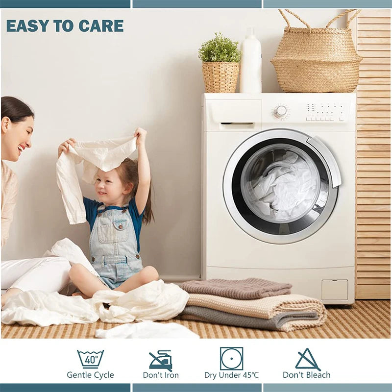 Safe Waterproof Mattress Cover Soft Comfortable Breathable Bed Cover With Elastic Band Fit Machine Washable Single Double Size.