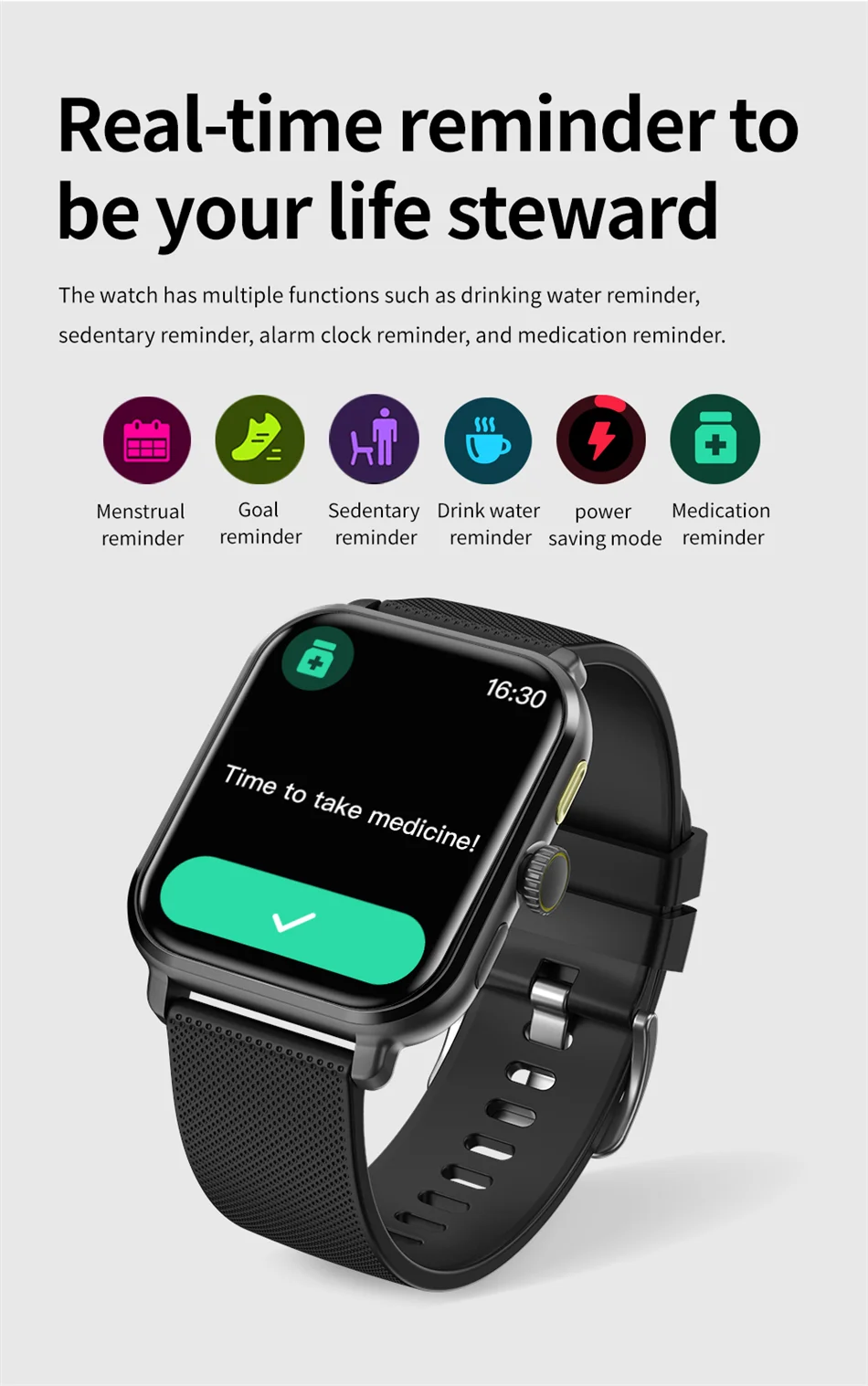 Smart Watch Women Man 1.85" HD Screen GPS Sport trajectory Heart Rate Health Watches Blood oxygen Men Smartwatch For Android IOS.