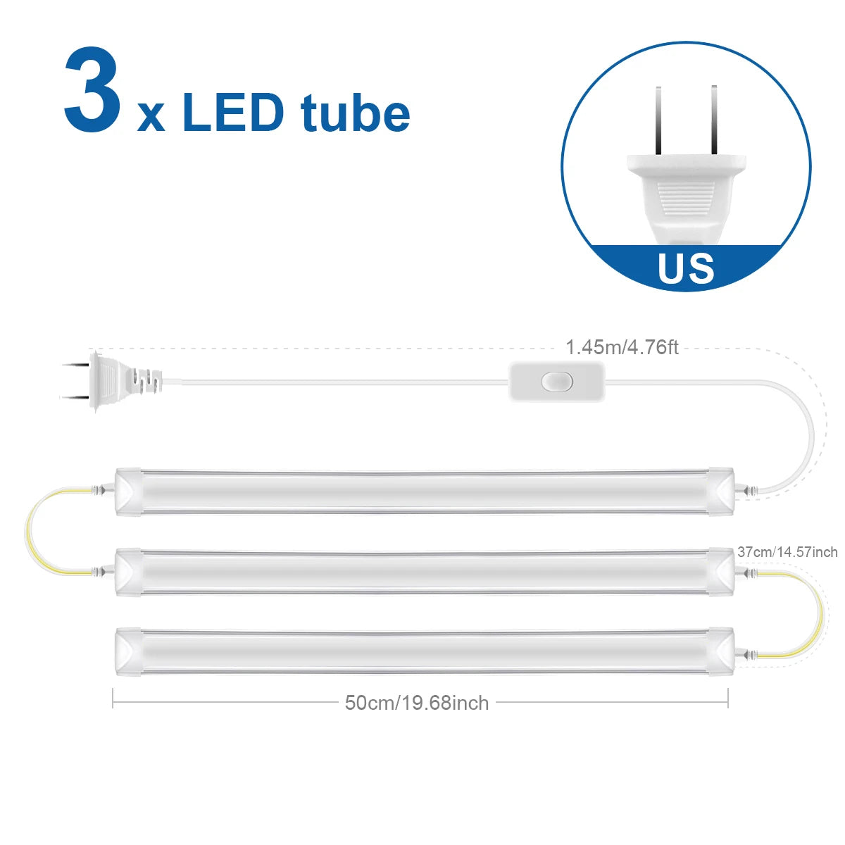 50CM Tube LED T5 15W/ T8 25W LED Bar Light Replace Fluorescent Tube Bulbs Cabinet Kitchen Wall Lamp Lighing -J.