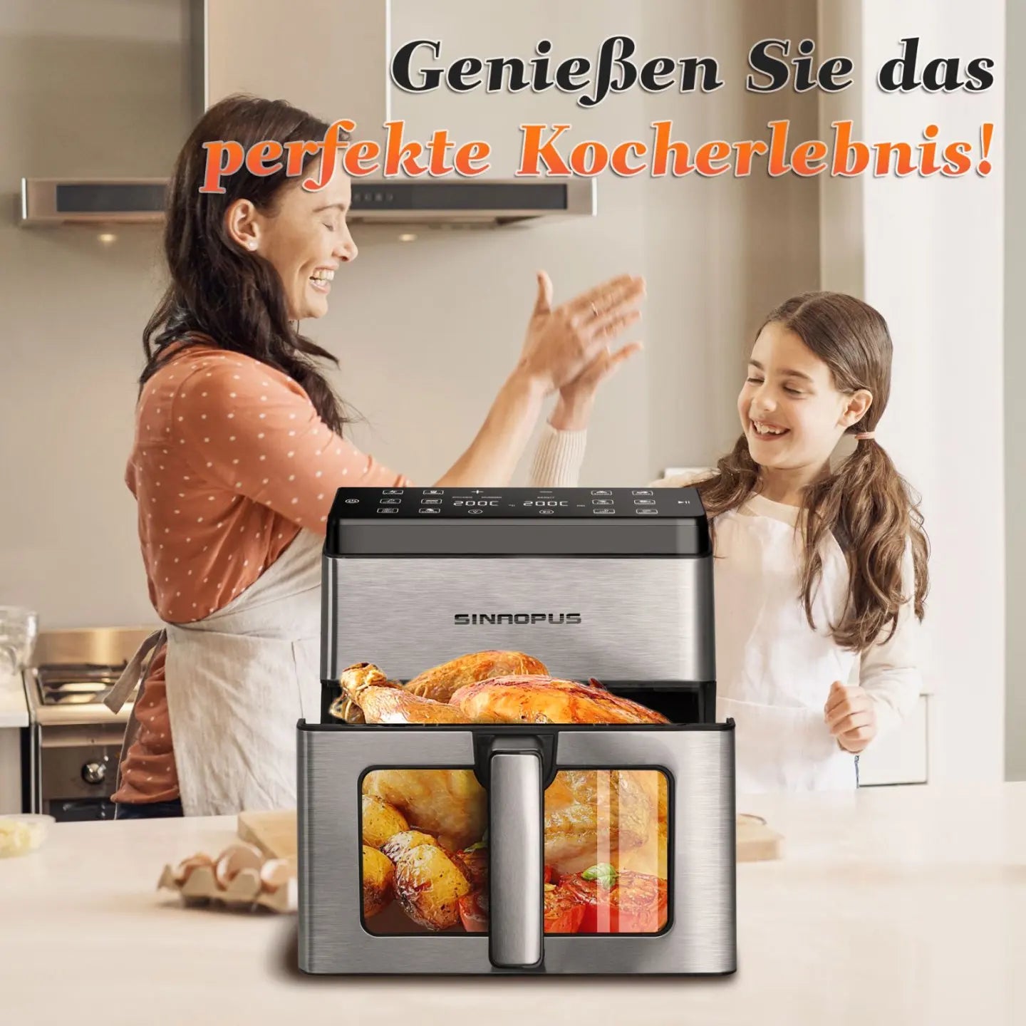 8L Electric Hot Fryer Oven Oilless Cooker Multi Function Air Fryers Smart Machine Viewing Window & LED Touch Control,Top Cheap.