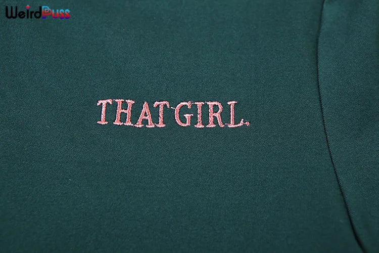 Weird Puss Casual Sporty 2 Piece Set Women Letter Embroidery Crop Tops+Side Tassel Straight Pants Matching Streetwear Tracksuits.