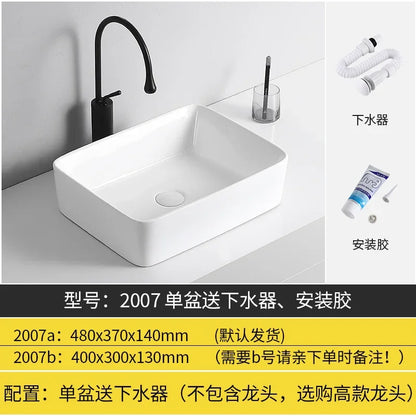 Arbeits platte Waschbecken Seite Entwässerung Keramik Waschbecken Balkon Waschbecken Kunst becken Einzel becken quadratischer Kreis