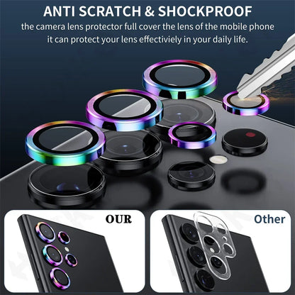 Camera Lens Protetor For Samsung S25 S24 ultra S24 S23 S22 ultra Case Tempered Glass Film Titanium Alloy Ring Phone Accessories.