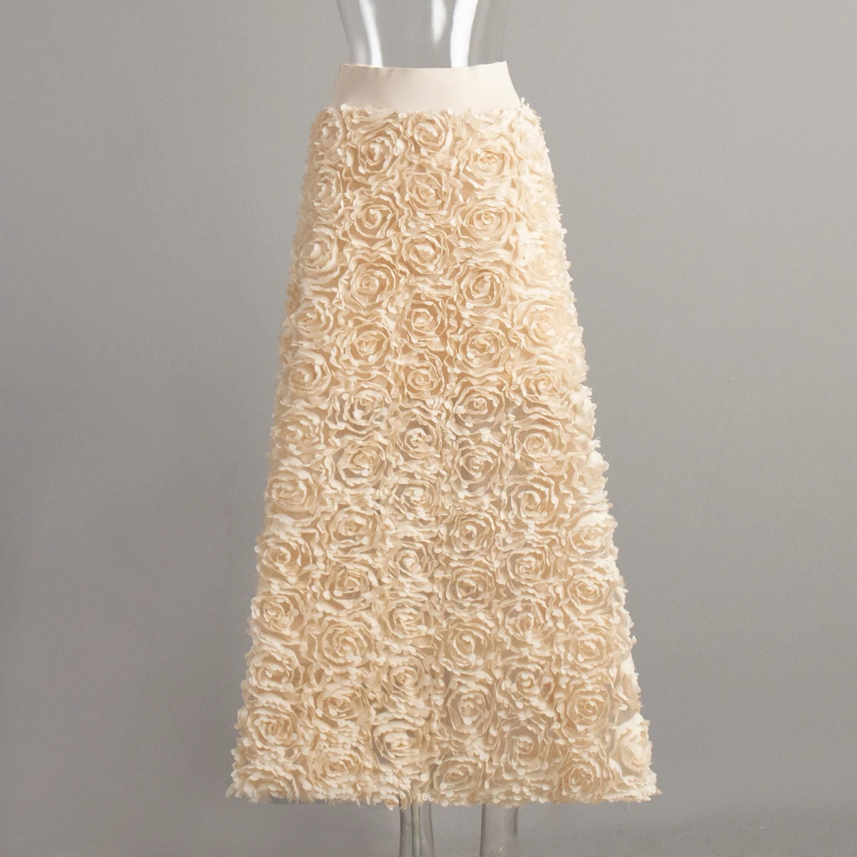 Bornladies Winter Red Fashion Long Petal Skirt Women's Design Inspired Evening Gown Elegant Lady Unique High Waisted Skirt