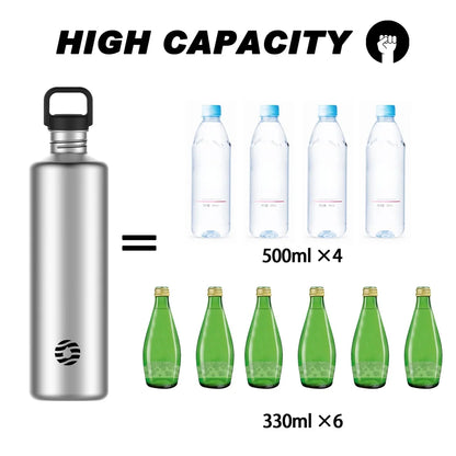FEIJIAN Stainless Steel Water Bottle Portable Cycling Sports Bottle Leakproof BPA Free Large Capacity With Bottle Bag.