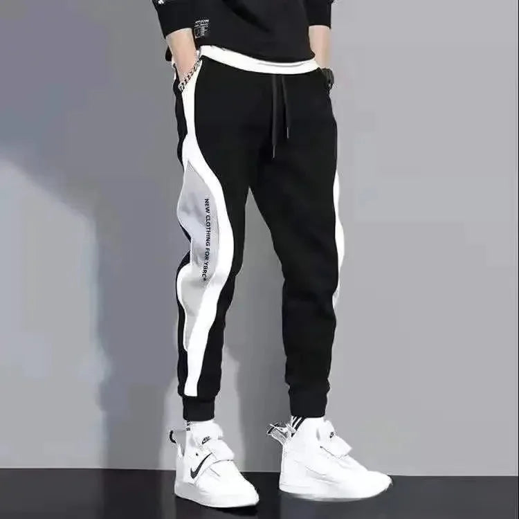 Summer Thin Men's Korean Style Trendy Brand Casual Pants Plus Size Bunched Feet Sweatpants Loose Fit Versatile Pants For Men.