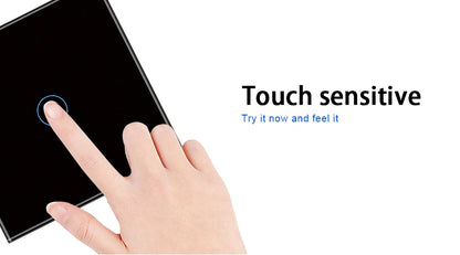 Ubaro eu/uk standard kristall gehärtetes glas wand paneel licht berührungs schalter led anzeige sensor elektrische taste 1/2/3gang 220v.