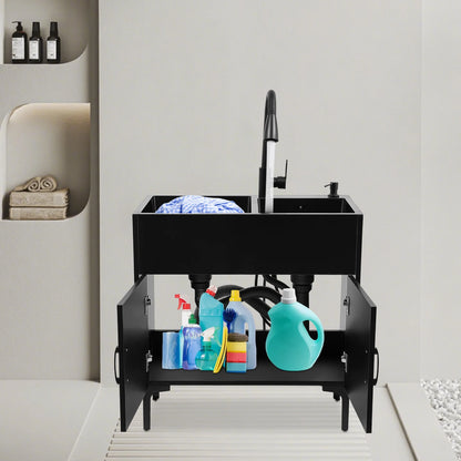 Wäschewaschbecken aus Edelstahl 201, Wäschewaschbecken mit ausziehbarem Wasserhahn, Waschbecken mit Schrank für Küchen, Restaurants, Dessertgeschäfte