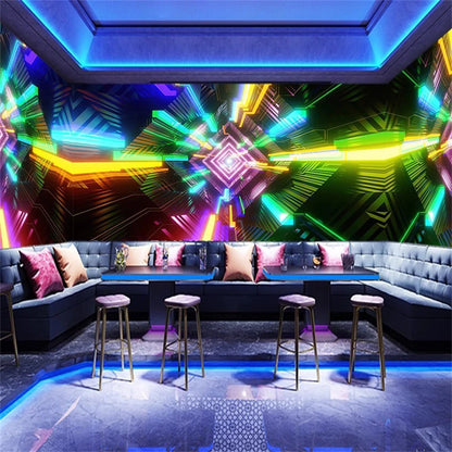 Custom Technology oriented KTV wallpaper private rooms 3D concave hexagonal wall panels e-sports room geometric home decoration